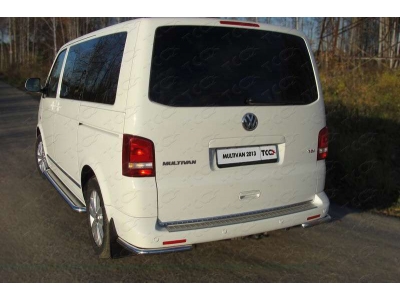 Защита заднего бампера уголки 42 мм ТСС для Volkswagen Multivan/Caravelle 2009-2015